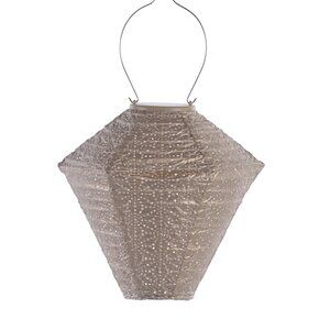 Lumiz 17'' Battery Powered LED Outdoor Diamond Lantern Gold